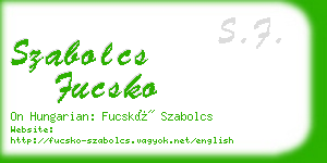 szabolcs fucsko business card